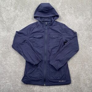 Eddie Bauer Travex Full Zip Up Hooded Lightweight Jacket Women's Size S Blue